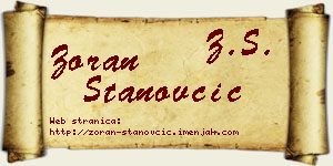 Zoran Stanovčić vizit kartica
